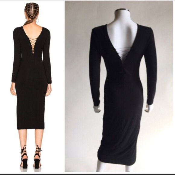 Alexander Wang Lace Up Midi Dress NWT - Picture 2 of 13